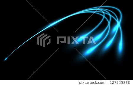 Abstract blue light fiber line network internet on black technology background vector 127535878