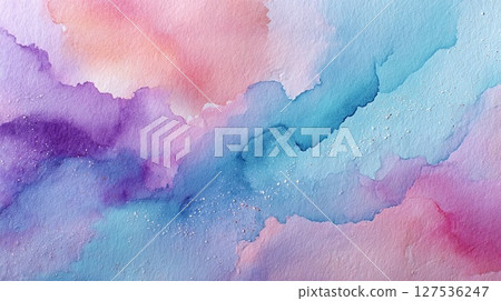 水彩淡藍色紋理背景 127536247