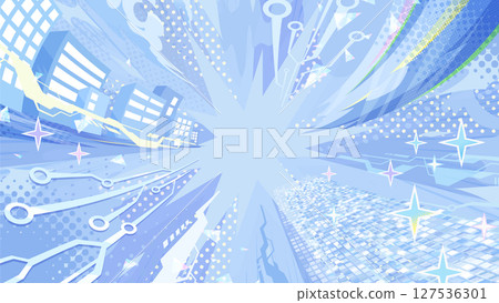 酷科技背景插畫_亮藍色_16:9 酷科技背景插畫_亮藍色_16:9 127536301