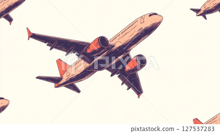 飛機在天空中飛行 127537283