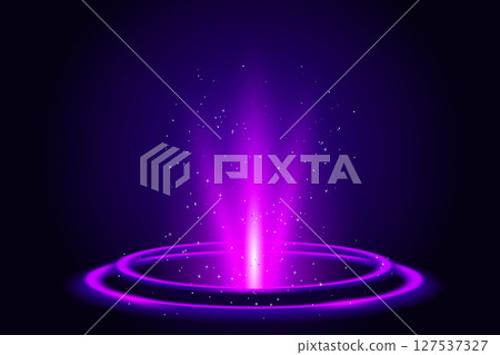 Pink glowing circular portal 127537327