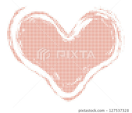 Red halftone doted hearts 127537328