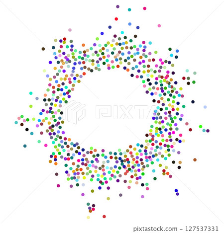 Round frame made of colorful dots 127537331