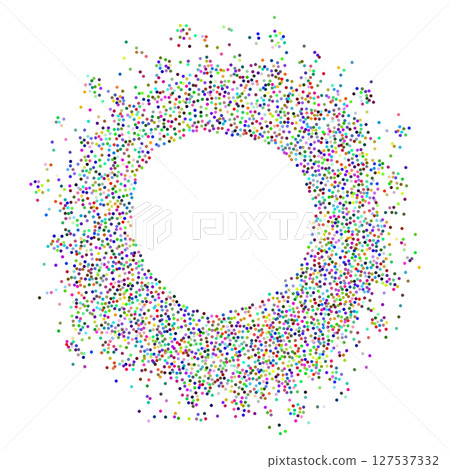 Round frame made of colorful dots Round frame made of colorful dots 127537332