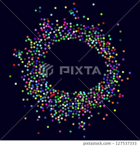 Round frame made of colorful dots 127537333