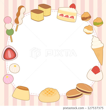 cute japanese dessert frame 1 127537375