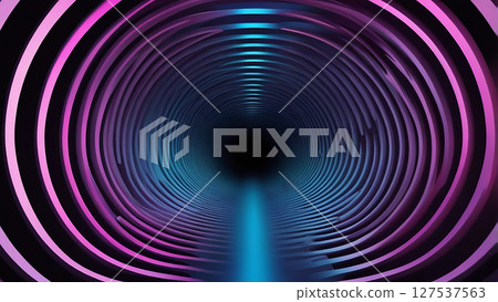 Hypnotic Depth Illusion with Bending Stripes 127537563