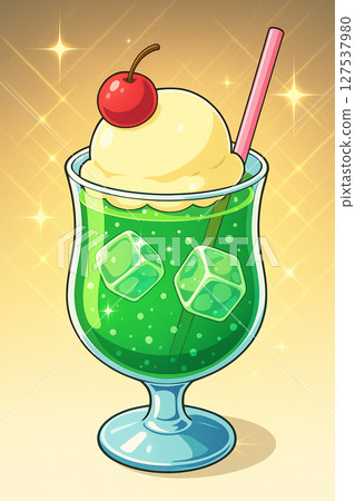 Anime-style cream soda 127537980