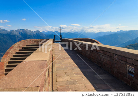Santa Maria degli Angeli Chapel on the Monte Tamaro by the Swiss architect Mario Botta in Canton Ticino, Switzerland 127538052