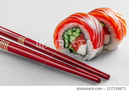 Sushi and Chopsticks 127538671