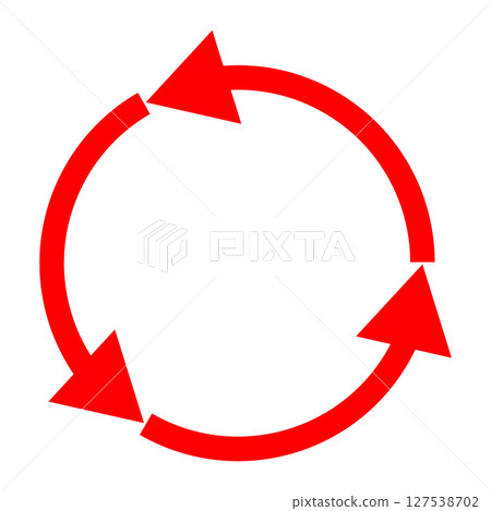 Red triangular refresh arrow icon 127538702