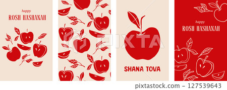 Shanah Tova posters and greeting cards with apple seamless pattern Shanah Tova posters and greeting cards with apple seamless pattern 127539643