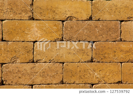Textured brown background. Wall texture background. Brick wall construction. Construction material concept. Vintage brick background Textured brown background. Wall texture background. Brick wall construction. Construction material concept. Vintage brick background 127539792