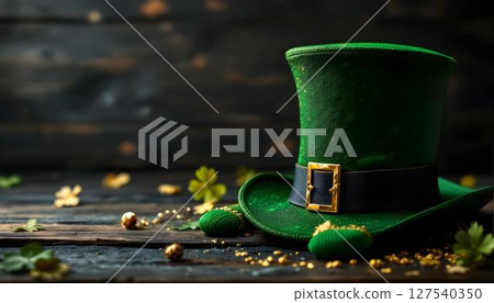 Festive Green Leprechaun Hat, perfect accessory for St. Patricks Day celebrations and events Festive Green Leprechaun Hat, perfect accessory for St. Patricks Day celebrations and events 127540350