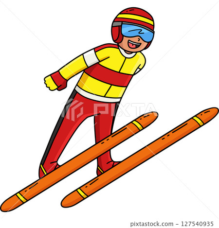 Ski Jumping Male Ski Jumper Taking Flight Clipart Ski Jumping Male Ski Jumper Taking Flight Clipart 127540935