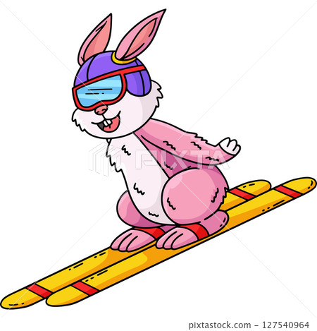 Ski Jumping Bunny Colored Cartoon Cartoon Clipart Ski Jumping Bunny Colored Cartoon Cartoon Clipart 127540964