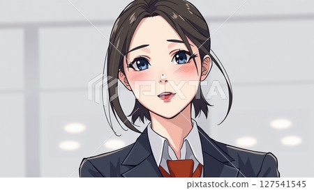 A female receptionist having trouble dealing with a complaint 127541545
