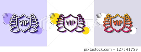 Vip security line icon. Halftone dotted pattern. Gradient icon with grain shadow. Very important person protection sign. Member club privilege symbol. Line vip security icon. Various designs. Vector Vip security line icon. Halftone dotted pattern. Gradient icon with grain shadow. Very important person protection sign. Member club privilege symbol. Line vip security icon. Various designs. Vector 127541759