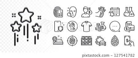 Coins bag, Mattress guarantee and Corrupt line icons for web app. Glare of light effect. Message icon. Pack of Storage, Artificial colors, Face search pictogram icons. Vector Coins bag, Mattress guarantee and Corrupt line icons for web app. Glare of light effect. Message icon. Pack of Storage, Artificial colors, Face search pictogram icons. Vector 127541782