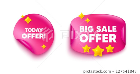 Today offer sticker tag. Big offer paper price banner. Today offer tag. Special sale price sign. Advertising discounts symbol. Discount sticker with 3d stars. Vector Today offer sticker tag. Big offer paper price banner. Today offer tag. Special sale price sign. Advertising discounts symbol. Discount sticker with 3d stars. Vector 127541845