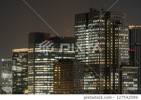 城市夜景,摩天大樓影像,東京千代田區 城市夜景,摩天大樓影像,東京千代田區 127542099