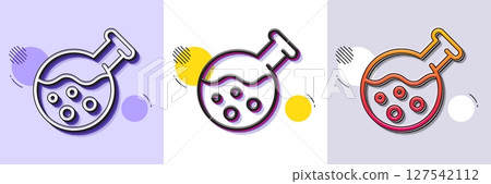 Chemistry lab line icon. Halftone dotted pattern. Gradient icon with grain shadow. Laboratory flask sign. Analysis symbol. Line chemistry lab icon. Various designs. Vector Chemistry lab line icon. Halftone dotted pattern. Gradient icon with grain shadow. Laboratory flask sign. Analysis symbol. Line chemistry lab icon. Various designs. Vector 127542112