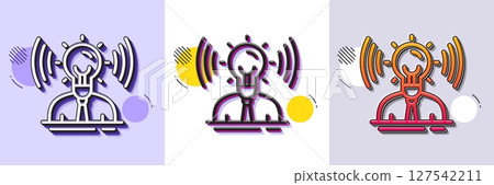 Brand line icon. Halftone dotted pattern. Gradient icon with grain shadow. Business influencer sign. Pr ambassador symbol. Line brand icon. Various designs. Vector Brand line icon. Halftone dotted pattern. Gradient icon with grain shadow. Business influencer sign. Pr ambassador symbol. Line brand icon. Various designs. Vector 127542211