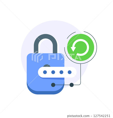 change password regularly concept,flat design icon vector illustration 127542251