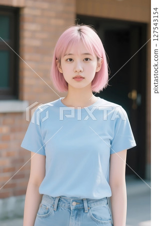 T-shirt model 127543154