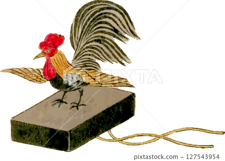 象徵早晨的公雞歌舞伎道具 127543954