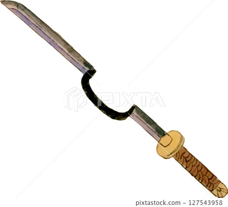 Kabuki prop material of a Japanese sword for decapitation 127543958