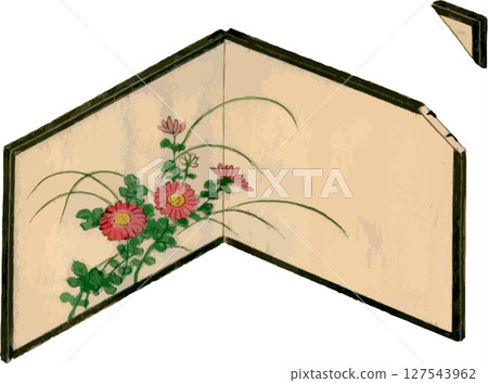 Kabuki prop material of a cuttable folding screen Kabuki prop material of a cuttable folding screen 127543962