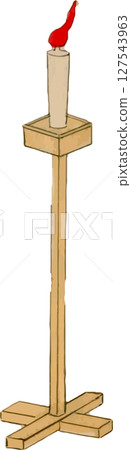 Kabuki prop material of a candle on a stand 127543963