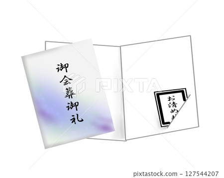 Illustration of a funeral thank-you letter 127544207