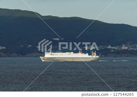 [東京九州渡輪從土佐清水外海駛往真由新門司，為滾裝船] 127544265