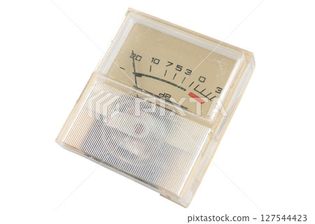 Retro vintage ancient recording level meter Retro vintage ancient recording level meter 127544423