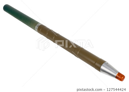 Fragmentation rocket propelled grenade for rpg 7 rocket propelled grenade launcher isolated on white Fragmentation rocket propelled grenade for rpg 7 rocket propelled grenade launcher isolated on white 127544424