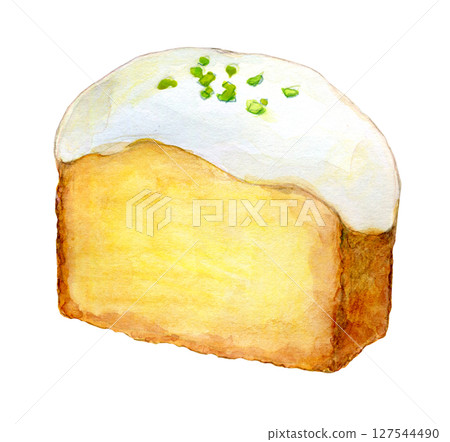 水彩插畫：檸檬蛋糕 127544490