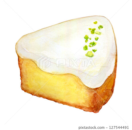 Watercolor illustration: Lemon cake Watercolor illustration: Lemon cake 127544491