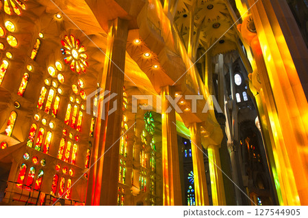 The gorgeous interior of Barcelona's Sagrada Familia 127544905