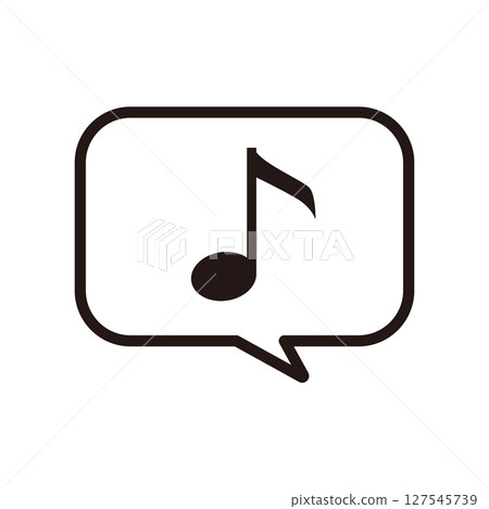 Speech bubble with musical note reaction Speech bubble with musical note reaction 127545739