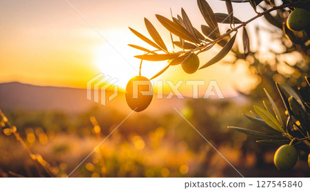 Molecular olive oil sphere floating in herb infused air space. Generated Image Molecular olive oil sphere floating in herb infused air space. Generated Image 127545840