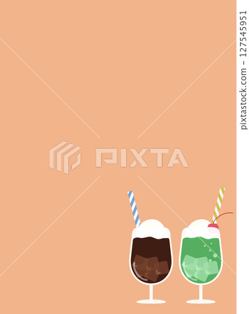 奶油蘇打水和咖啡漂浮的復古可愛背景材料 奶油蘇打水和咖啡漂浮的復古可愛背景材料 127545951