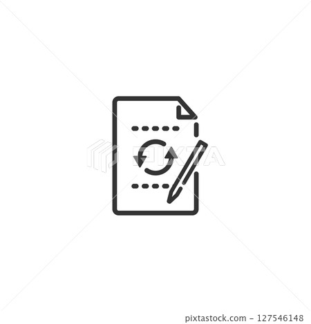 表示文字更正或重寫的向量圖示（線圖，單色） 127546148