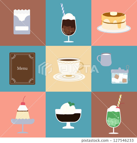 Panel illustration of retro Showa-era coffee shop style material 127546233