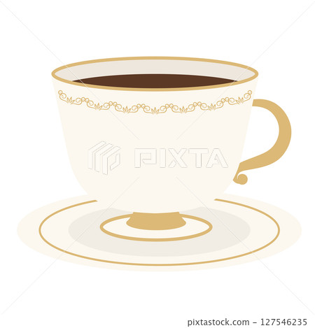 一杯復古時尚咖啡的插圖 127546235