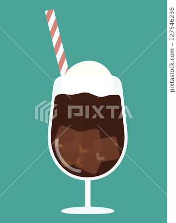 Showa retro coffee float illustration Showa retro coffee float illustration 127546236