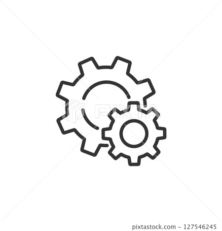 Simple vector line icon material combining two gears (settings/maintenance) Simple vector line icon material combining two gears (settings/maintenance) 127546245