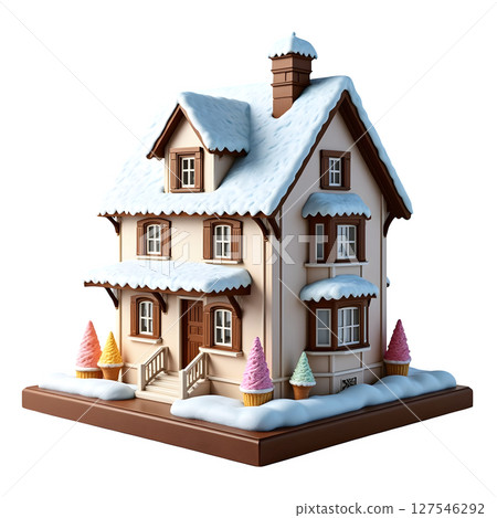 3d cartoon house model. 127546292