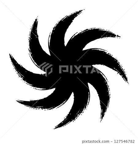 Vector illustration of a vortex like a shuriken drawn with ink Vector illustration of a vortex like a shuriken drawn with ink 127546782